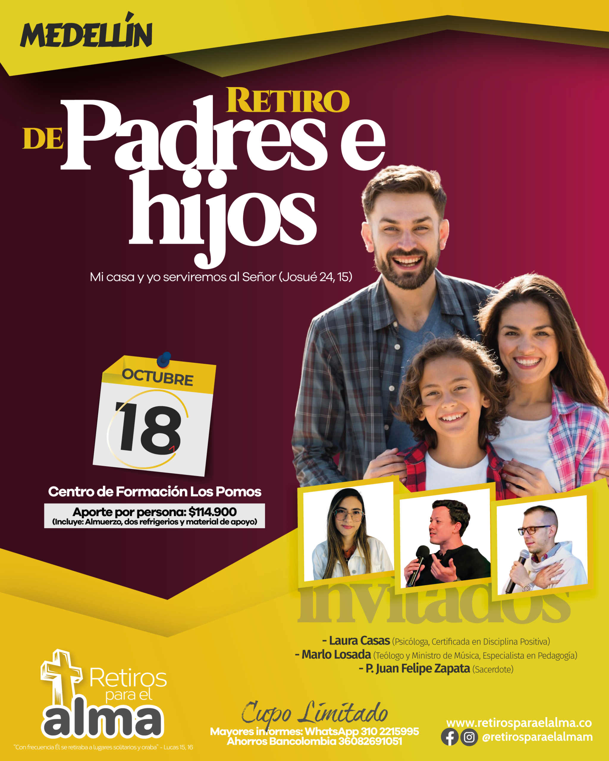 Retiro de padres e hijos, retiro de familia en Medellín.